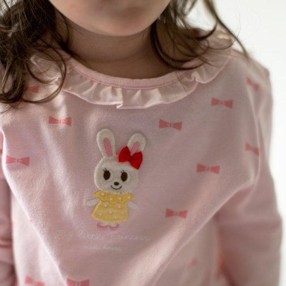 [4-6y] Miki House Long Sleeves Bows Print Top - Picture 4 of 4
